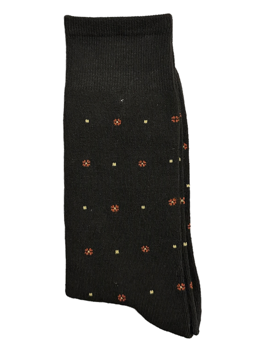 Suit Socks Orange Roses and Yellow Dots (Mens)