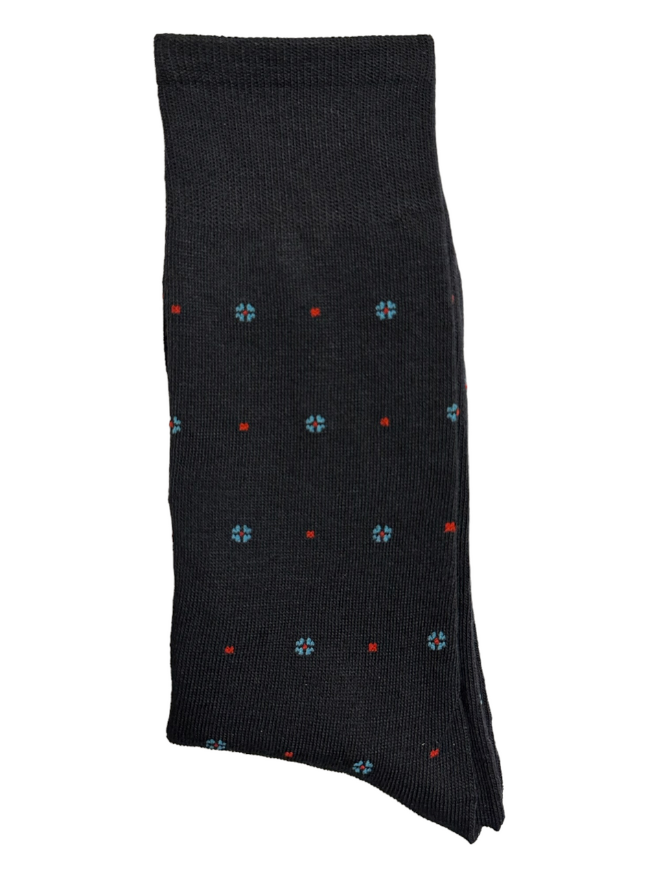 Suit Socks Blue Roses and Red Dots (Mens)