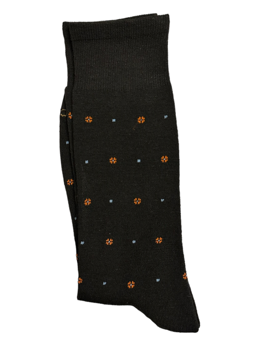 Orange Roses and Blue Dots Socks