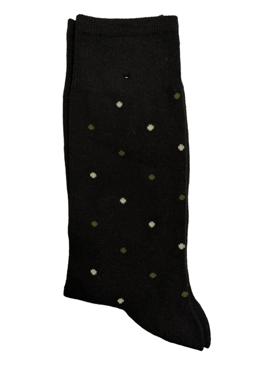 Suit Socks White and Green Dots (Mens)