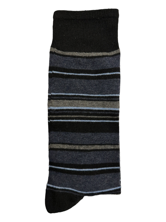 Striped Suit Socks Blue Grey & Baby Blue (Mens)