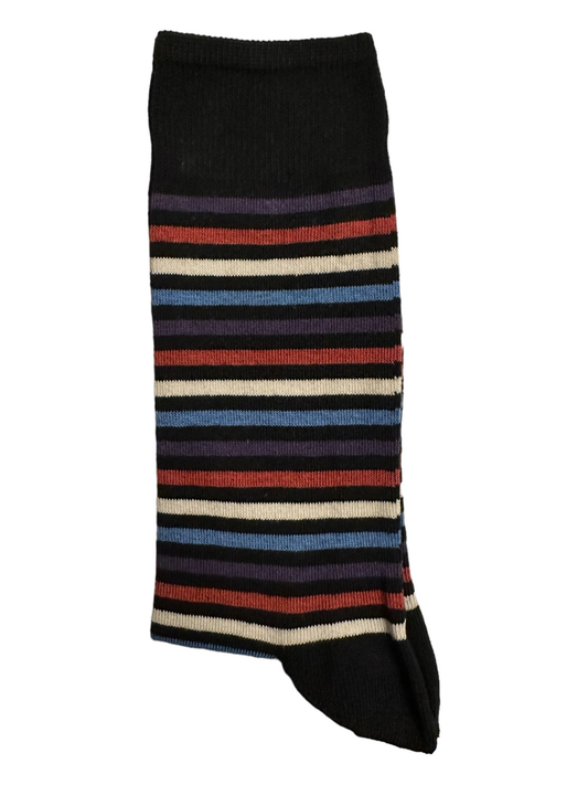 Striped Suit Socks Red Blue & Purple (Mens)