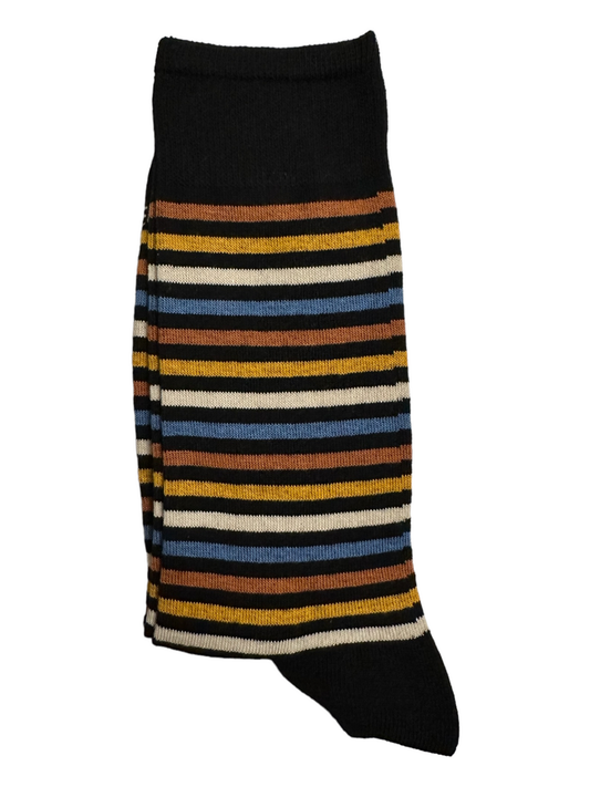 Striped Suit Socks Yellow Orange & Blue (Mens)
