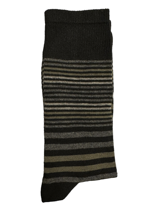 Striped Suit Socks Shades of Grey & Green (Mens)