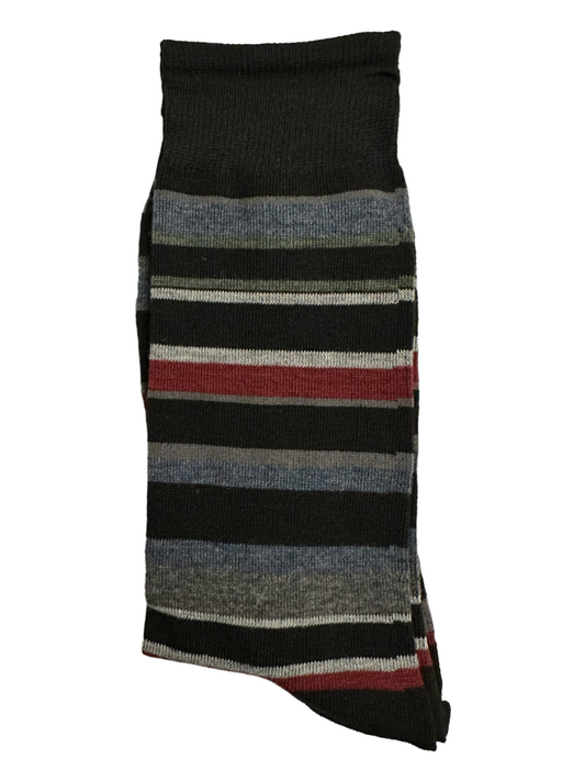 Striped Suit Socks Red Grey & Blue (Mens)