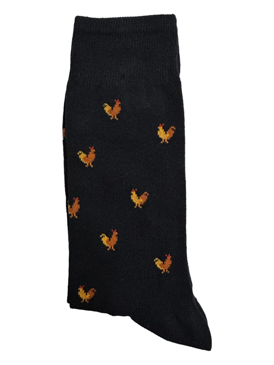 Navy Suit Socks Brown Rooster (Mens)