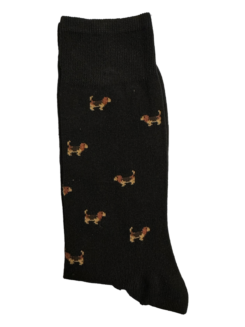 Black Suit Socks Brown Dogs (Mens)