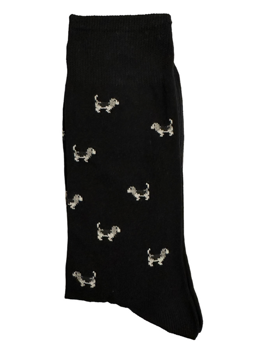 Black Suit Socks Grey Dogs (Mens)