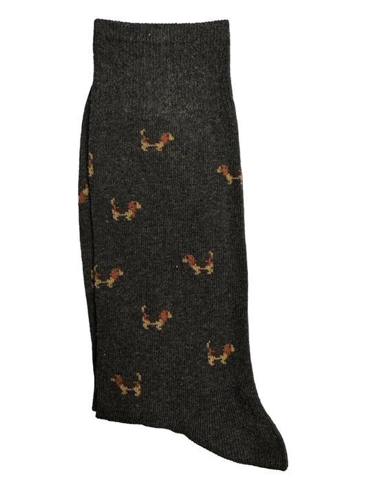 Grey Suit Socks Brown Dogs (Mens)