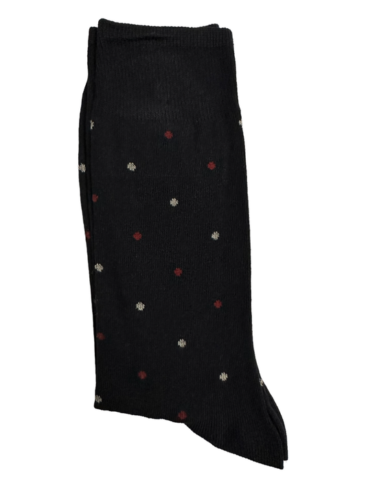 Black Suit Socks Red and White Dots (Mens)