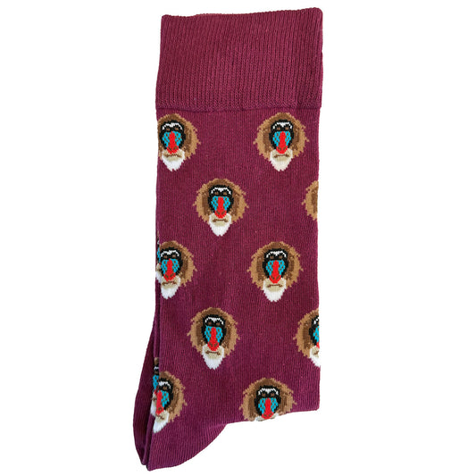 Purple Baboon Mens Socks