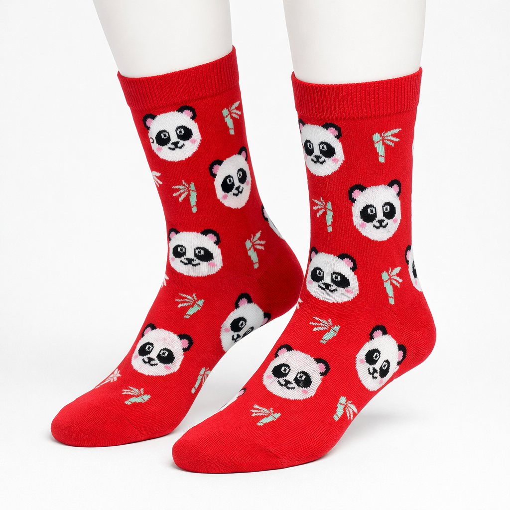 Red Panda Socks – Cute Panda Crew Socks (Women's)