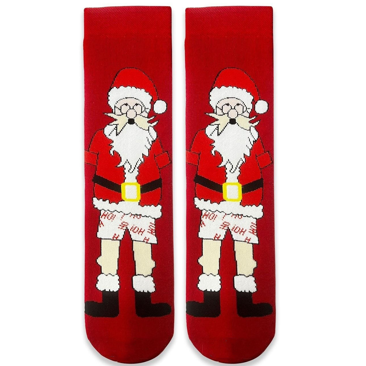 Santa Pants Down Towel Socks – Funny Thick Christmas Socks (Unisex)