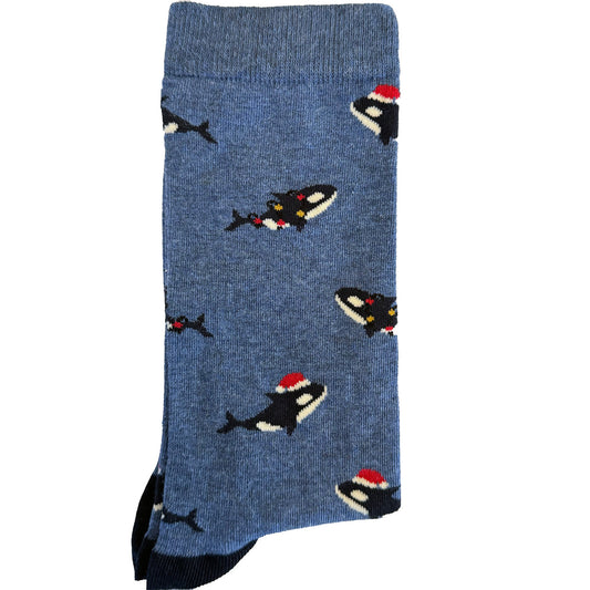 Santa Whale Socks Men