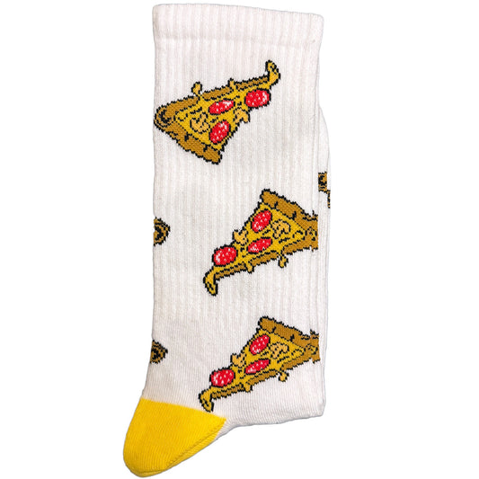 Sporty White Pizza Socks (Men)