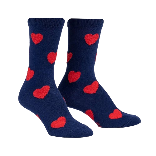 Sweet Hearts Fuzzy Socks Navy (Women)