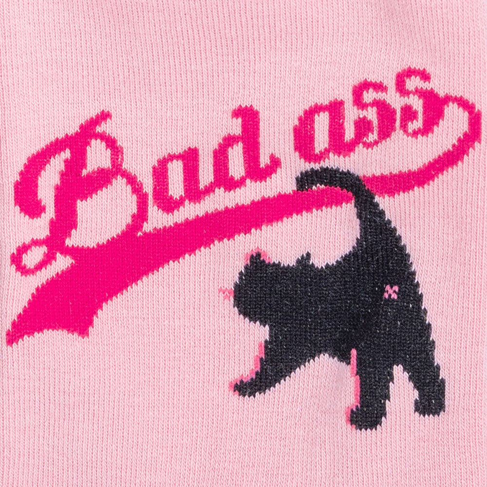 Few creatures embody the title of "Bad Ass" quite like felines do. From ferocious mountain lions to sly house cats, cats march to the beat of their own drum and are never lacking in confidence. Take a note from the cats on these socks and remember to walk away from what doesn't serve you. If you start purring and scratching furniture, though, you may have gone too far...