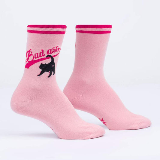 Few creatures embody the title of "Bad Ass" quite like felines do. From ferocious mountain lions to sly house cats, cats march to the beat of their own drum and are never lacking in confidence. Take a note from the cats on these socks and remember to walk away from what doesn't serve you. If you start purring and scratching furniture, though, you may have gone too far...