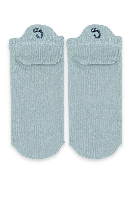 Short Grey Emoji Embroidered Socks (Women’s)