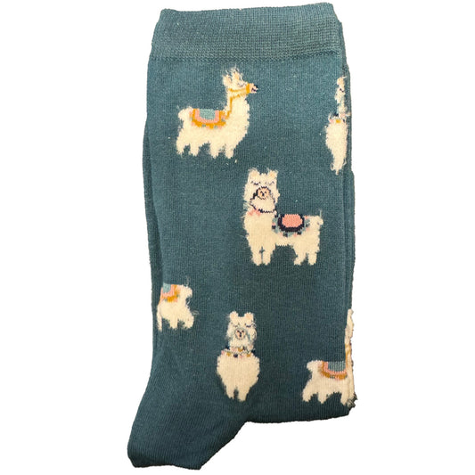 Step into cozy cuteness with our Women's Llama Alpaca Socks! These socks feature an adorable llama and alpaca pattern, adding a touch of charm to your wardrobe. Crafted for comfort and flair, these socks are perfect for those who love these endearing South American animals.

Whether you're lounging at home or heading out for the day, our Llama Alpaca Socks for Women are the perfect accessory. Stride with confidence and let your feet showcase the playful and whimsical side of fashion.

Step into the world of