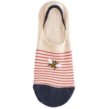 Introducing No-Show Socks for Women – Navy Toe, Beige with Bee Print and Red Stripes!

Elevate your style with our women's no-show socks, featuring a charming bee print on a beige background with bold red stripes and a navy toe. Crafted from high-quality materials, these socks ensure a snug fit and all-day comfort while staying hidden in your shoes. Perfect for adding a touch of whimsy to any casual outfit, these no-show socks blend invisibility with flair. Shop now and bring a buzz of style to your wardrob