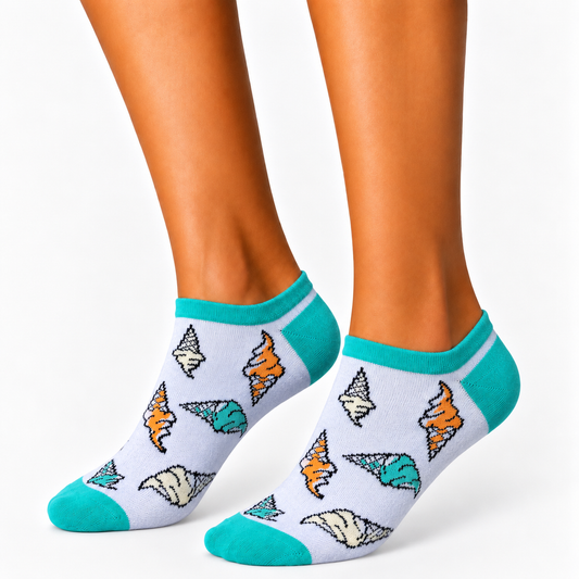 Ice cream cone ankle socks for women