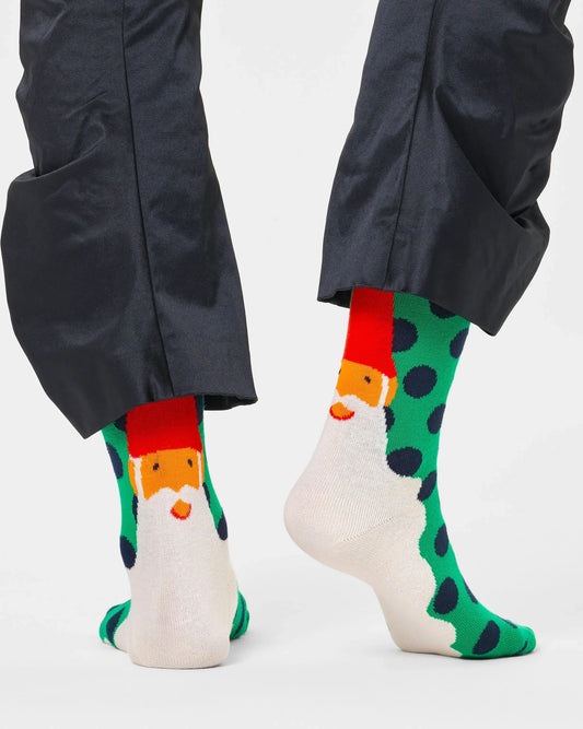 Green Santa Beard Socks – Fun Christmas Crew Socks (Unisex)