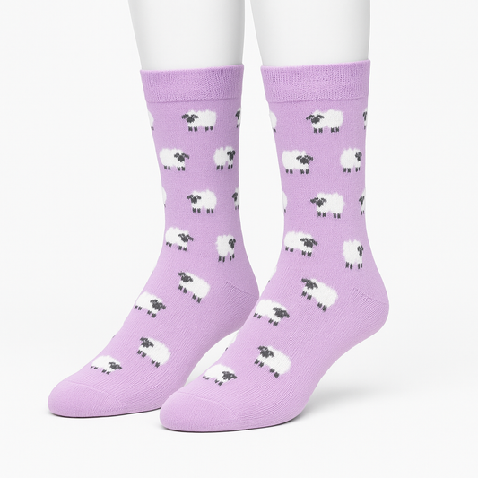Lilac Sheep Crew Socks (Women)