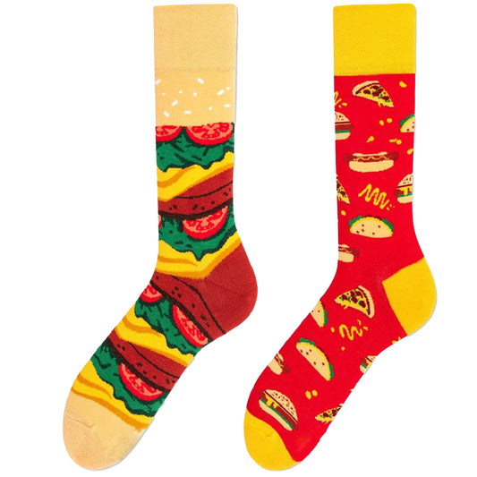 Miss-matched Junk Food Red Socks (Unisex)