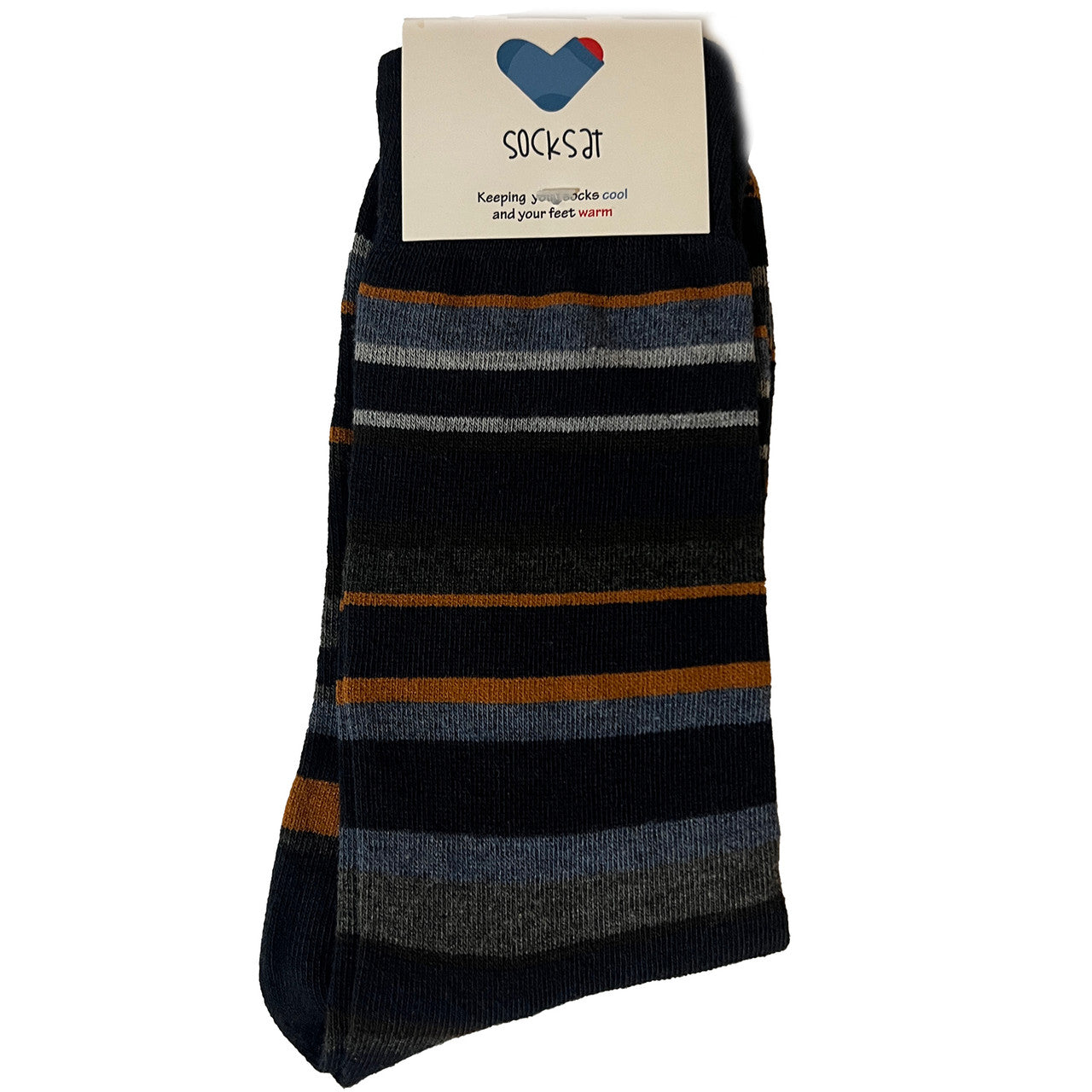 Suit Socks Striped Orange, Blue & Green (Mens)