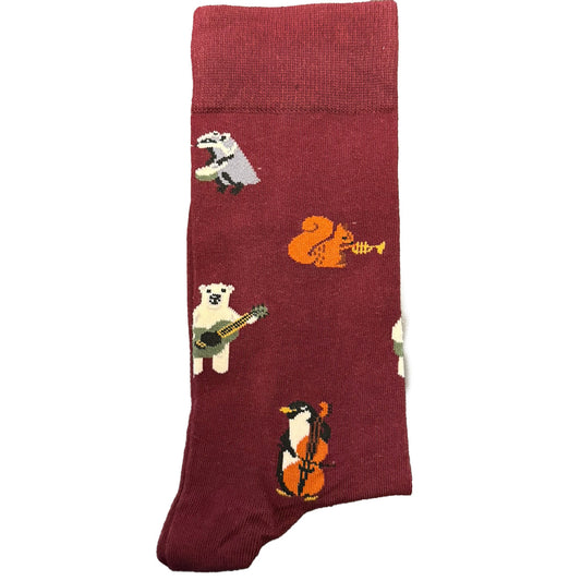Get ready to party in style with our Party Animals Socks in Maroon! These socks feature a lively pattern of whimsical party animals, adding a playful and festive touch to your ensemble. Crafted for comfort and flair, these socks are perfect for those who want to bring a sense of celebration to their wardrobe.

Whether you're heading to a social gathering or just want to showcase your fun-loving spirit, our Party Animals Socks in Maroon are the perfect accessory. Stride with confidence and let your socks joi