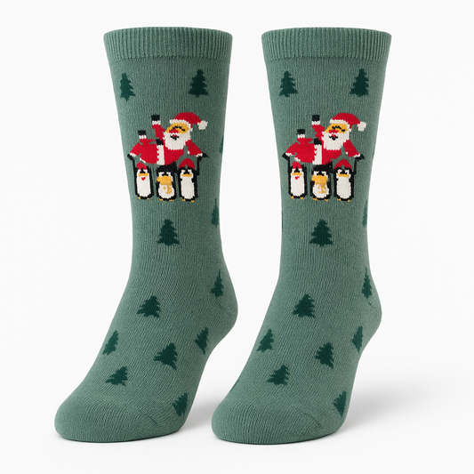 Penguins Carrying Santa Socks (Mens)
