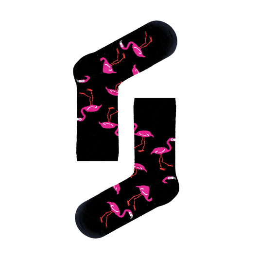 Flamingo Black Socks (Unisex)