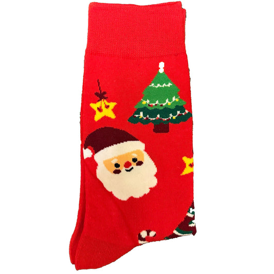 Step into the festive magic with our Unisex Santa Face Trees & Stars Red Socks! These lively socks feature jolly Santa faces adorned with charming trees and stars, creating a delightful holiday scene on a vibrant red backdrop. Crafted for comfort and designed to infuse your festive ensemble with seasonal charm, these unisex socks are a perfect blend of style and holiday cheer. Let your feet join in the yuletide celebration with our Santa Face Trees & Stars Red Socks. Shop now and add a jolly touch to your w