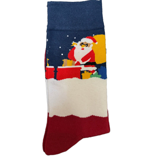 Santa on a Sled Socks  (Unisex)