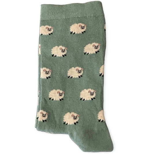 Small Cute Sheep Green Socks (Women's)