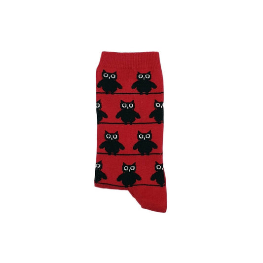 Cartoon Owls (Red)