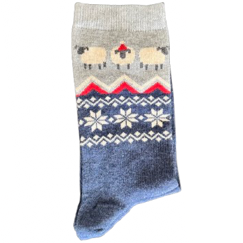Shop cozy grey Christmas socks for women with cute sheep designs on the neck. Perfect for the holidays, these festive and comfy socks make a great gift or treat for yourself this season!