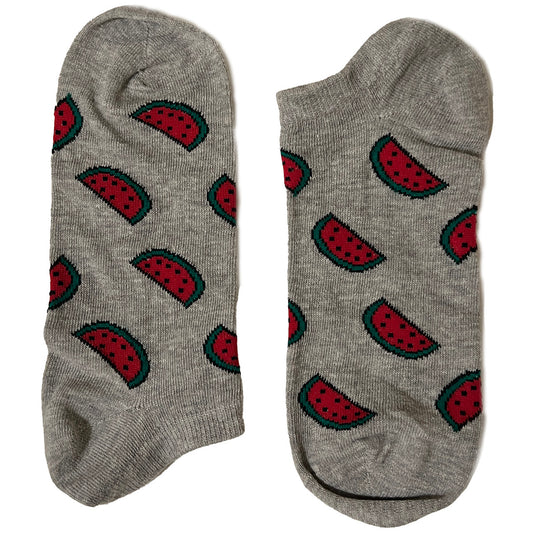 Watermelon Grey Short Socks
