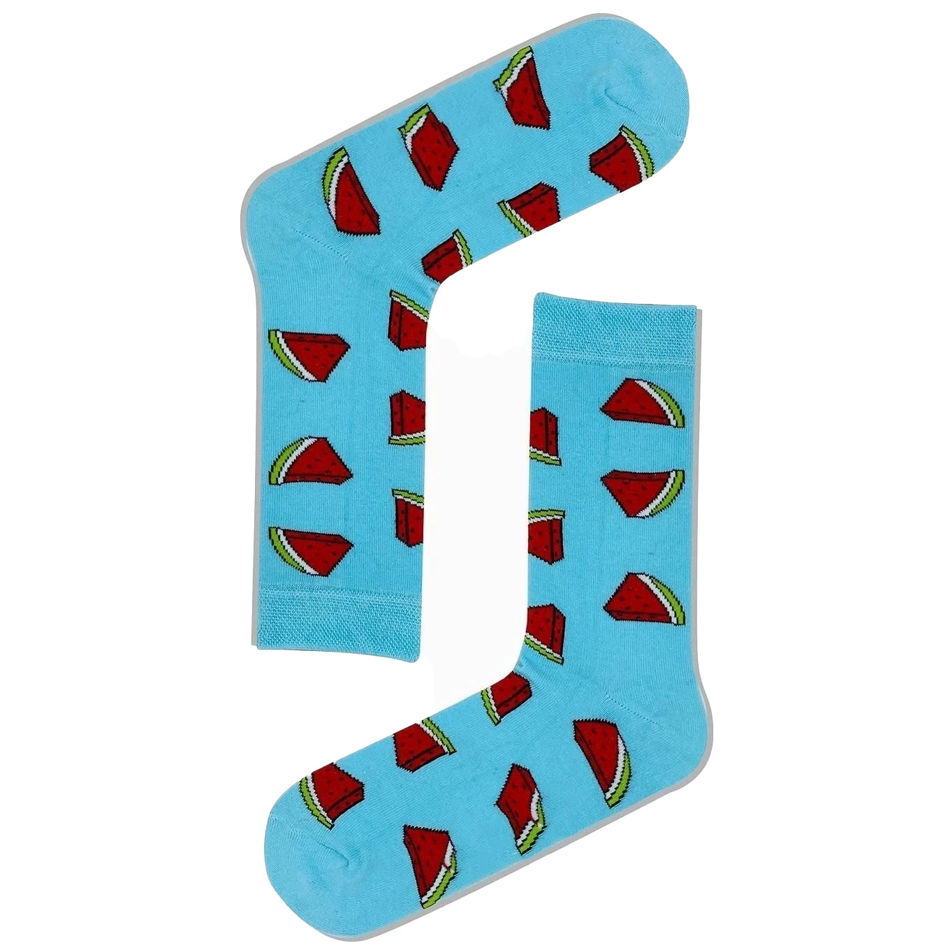 Watermelon on Blue Socks (Unisex)